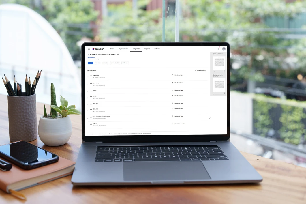 Illustration du site Docusign